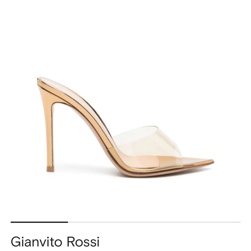 NWOT Gianvito Rossi Clear and Gold Heels